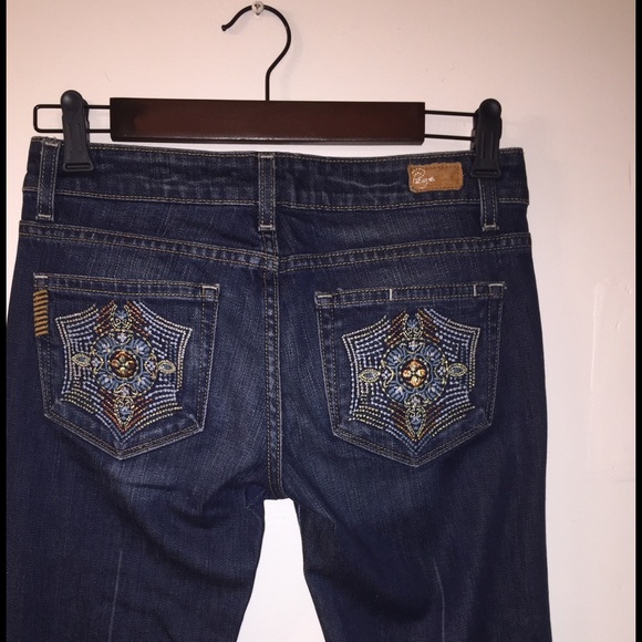 Paige Embellished Pockets Laurel Canyon Jeans - Picture 1 of 4